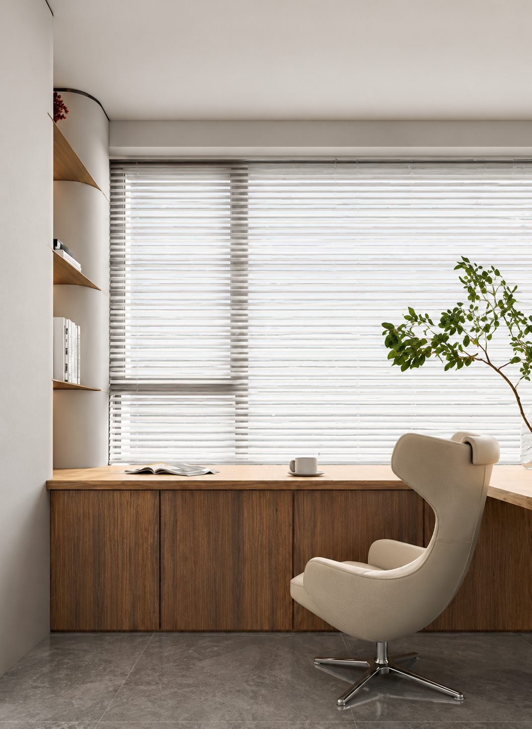 Plug free electric honeycomb blinds in a window