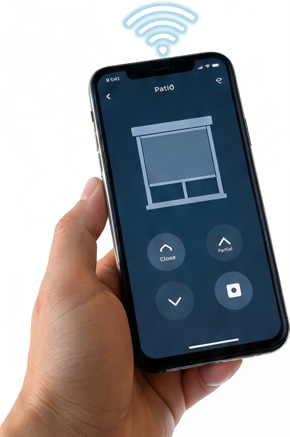 Smart blinds controlled from a smartphone app
